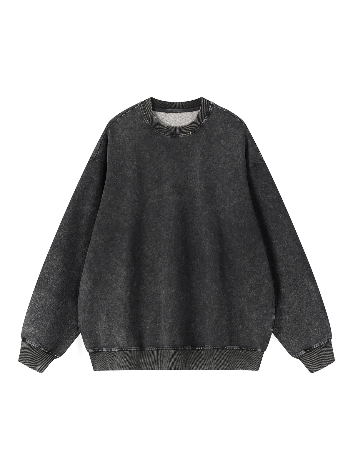 Back/detail view of Sleigh All Day – Snow Wash Oversized Crewneck Sweatshirt (Unisex graphic sweatshirt