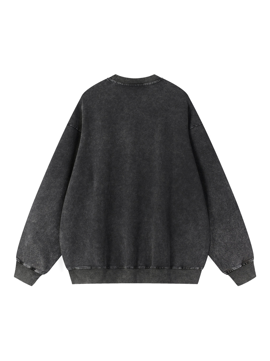 Back/detail view of Sleigh All Day – Snow Wash Oversized Crewneck Sweatshirt (Unisex graphic sweatshirt