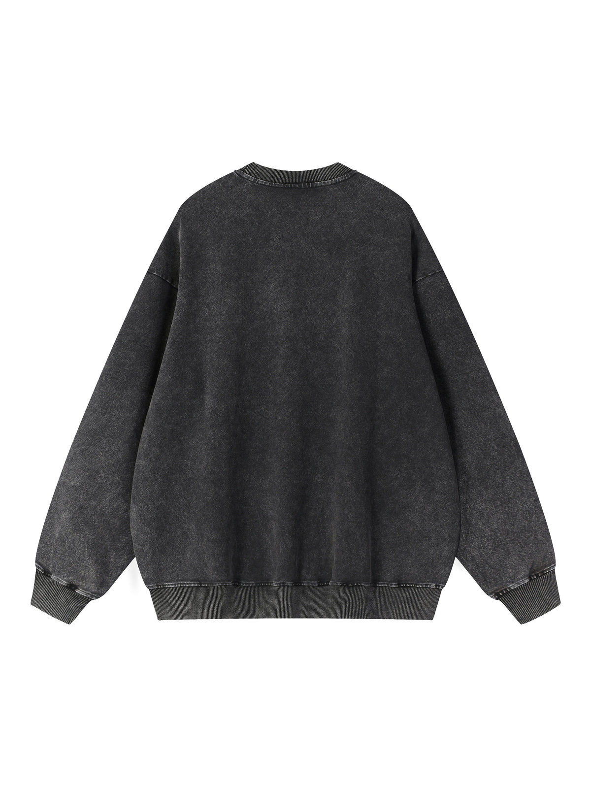 Back/detail view of Sleigh All Day – Snow Wash Oversized Crewneck Sweatshirt (Unisex graphic sweatshirt