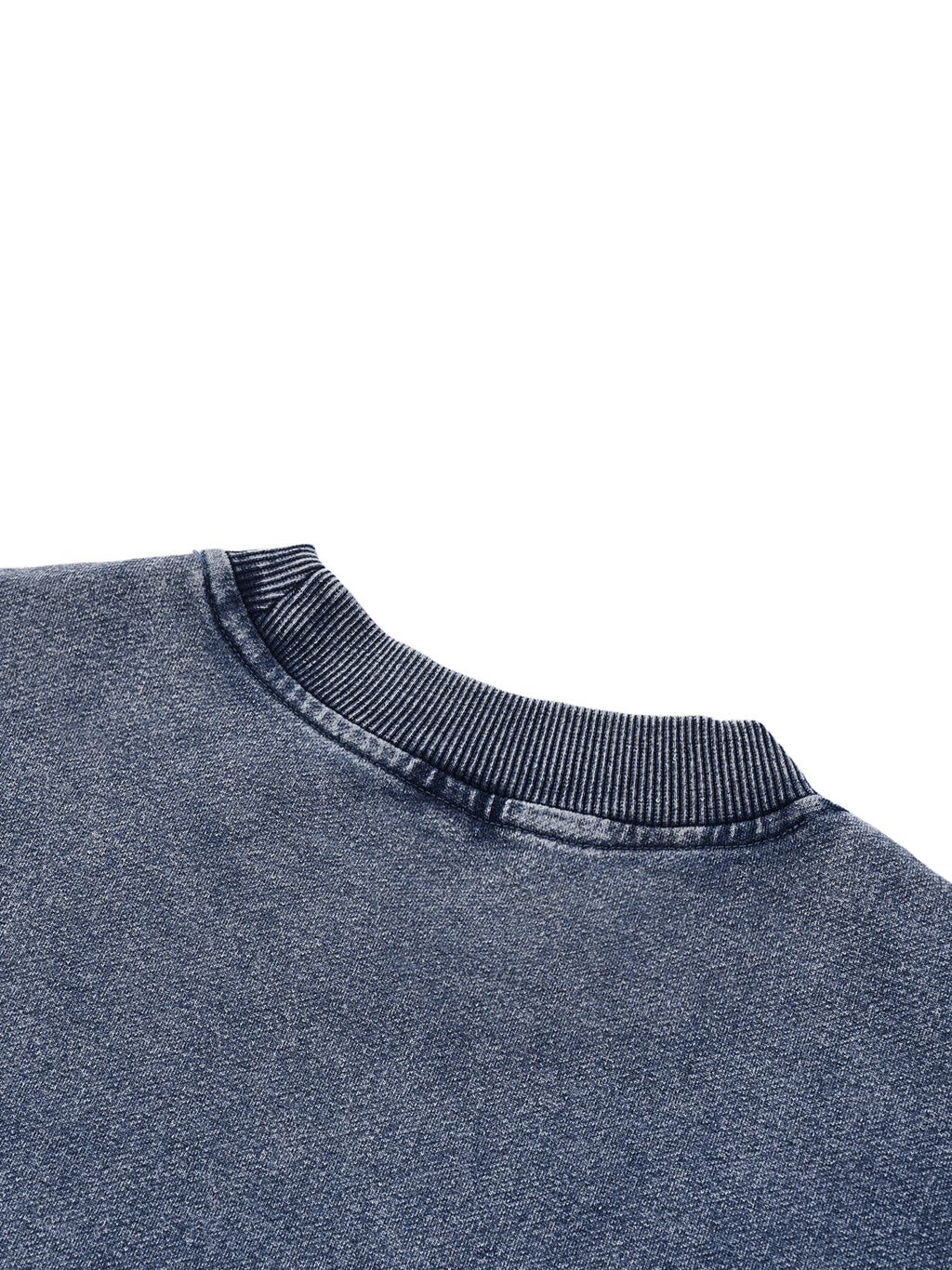 Back/detail view of Sleigh All Day – Snow Wash Oversized Crewneck Sweatshirt (Unisex graphic sweatshirt