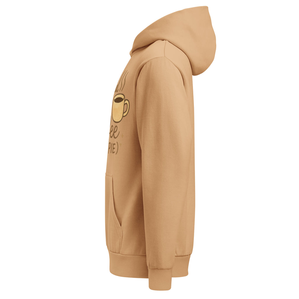 Back/detail view of Thankful for Coffee (and Pie) – Urban Garment-Dyed Hoodie (Oversized) graphic hoodie