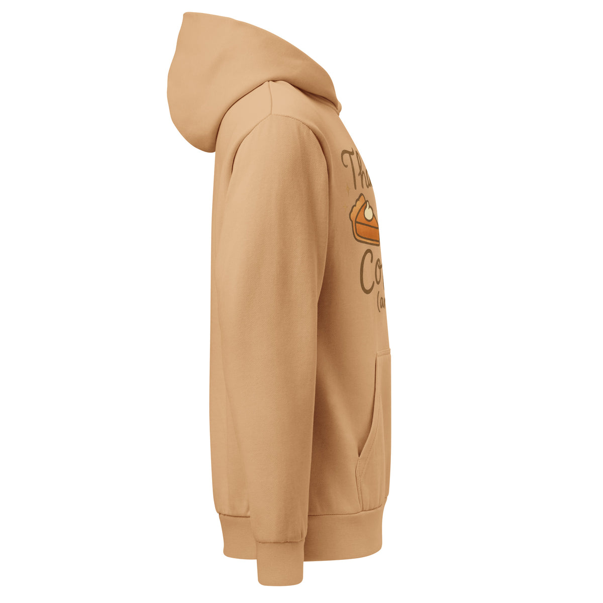 Back/detail view of Thankful for Coffee (and Pie) – Urban Garment-Dyed Hoodie (Oversized) graphic hoodie