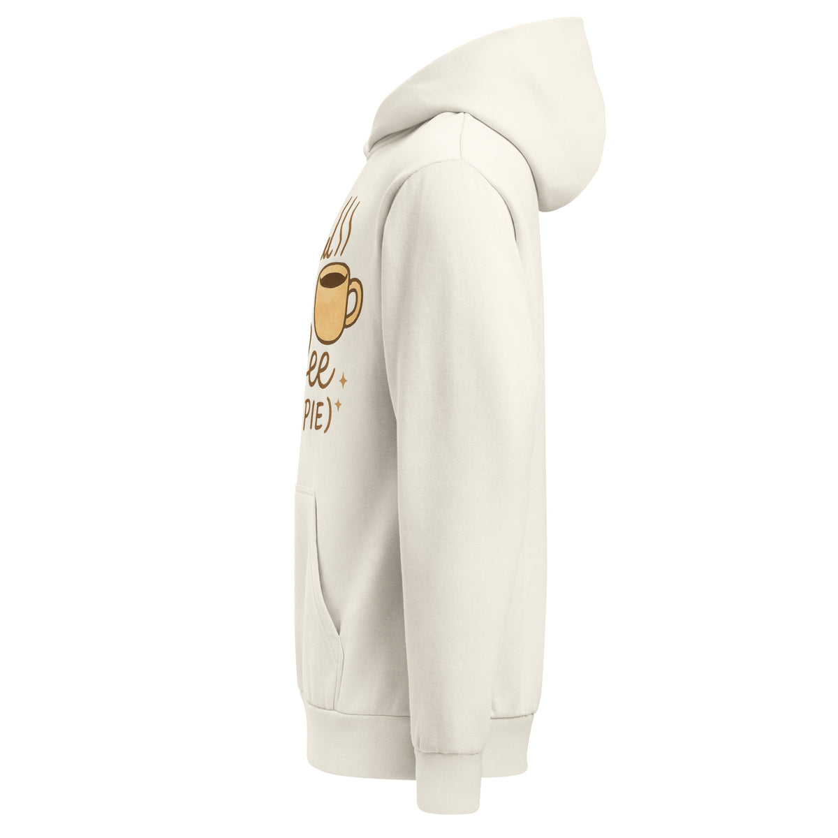 Back/detail view of Thankful for Coffee (and Pie) – Urban Garment-Dyed Hoodie (Oversized) graphic hoodie