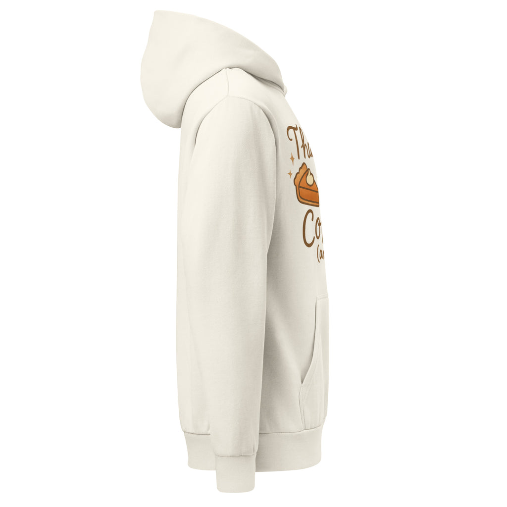 Back/detail view of Thankful for Coffee (and Pie) – Urban Garment-Dyed Hoodie (Oversized) graphic hoodie