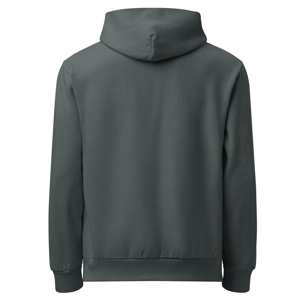 Back/detail view of Thankful for Coffee (and Pie) – Urban Garment-Dyed Hoodie (Oversized) graphic hoodie