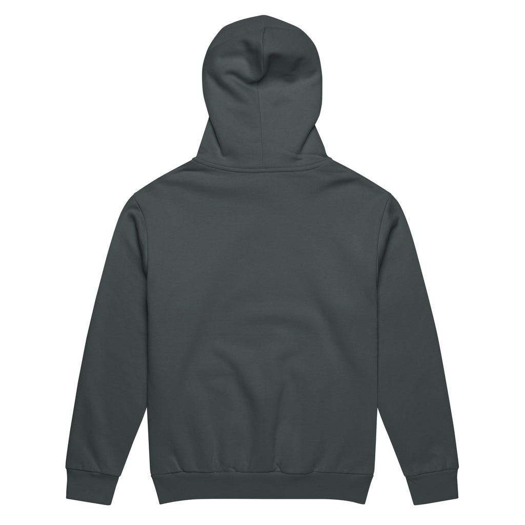 Back/detail view of Thankful for Coffee (and Pie) – Urban Garment-Dyed Hoodie (Oversized) graphic hoodie