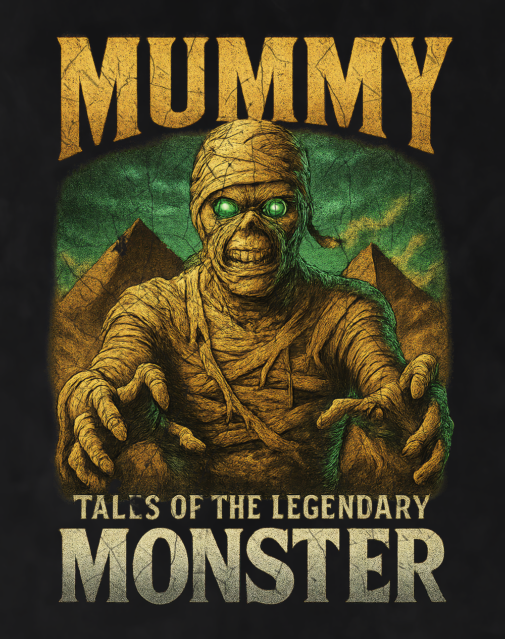 Back/detail view of Mummy 90s Bootleg Vintage Oversized T-Shirt graphic T-shirt