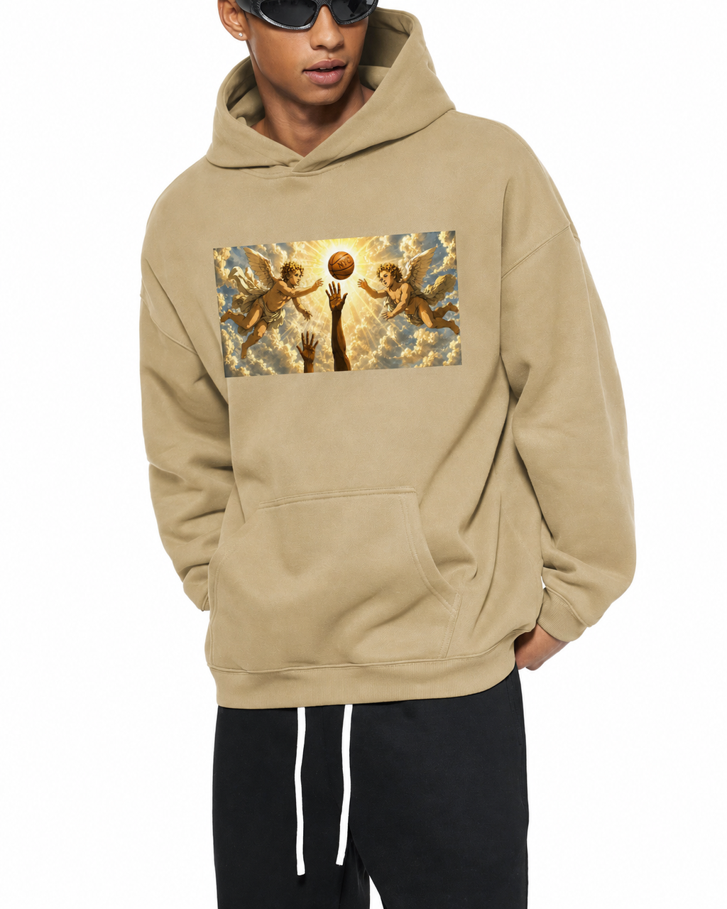 Hand of God Heavenly Anime Art  Oversize Fleeced Hoodie