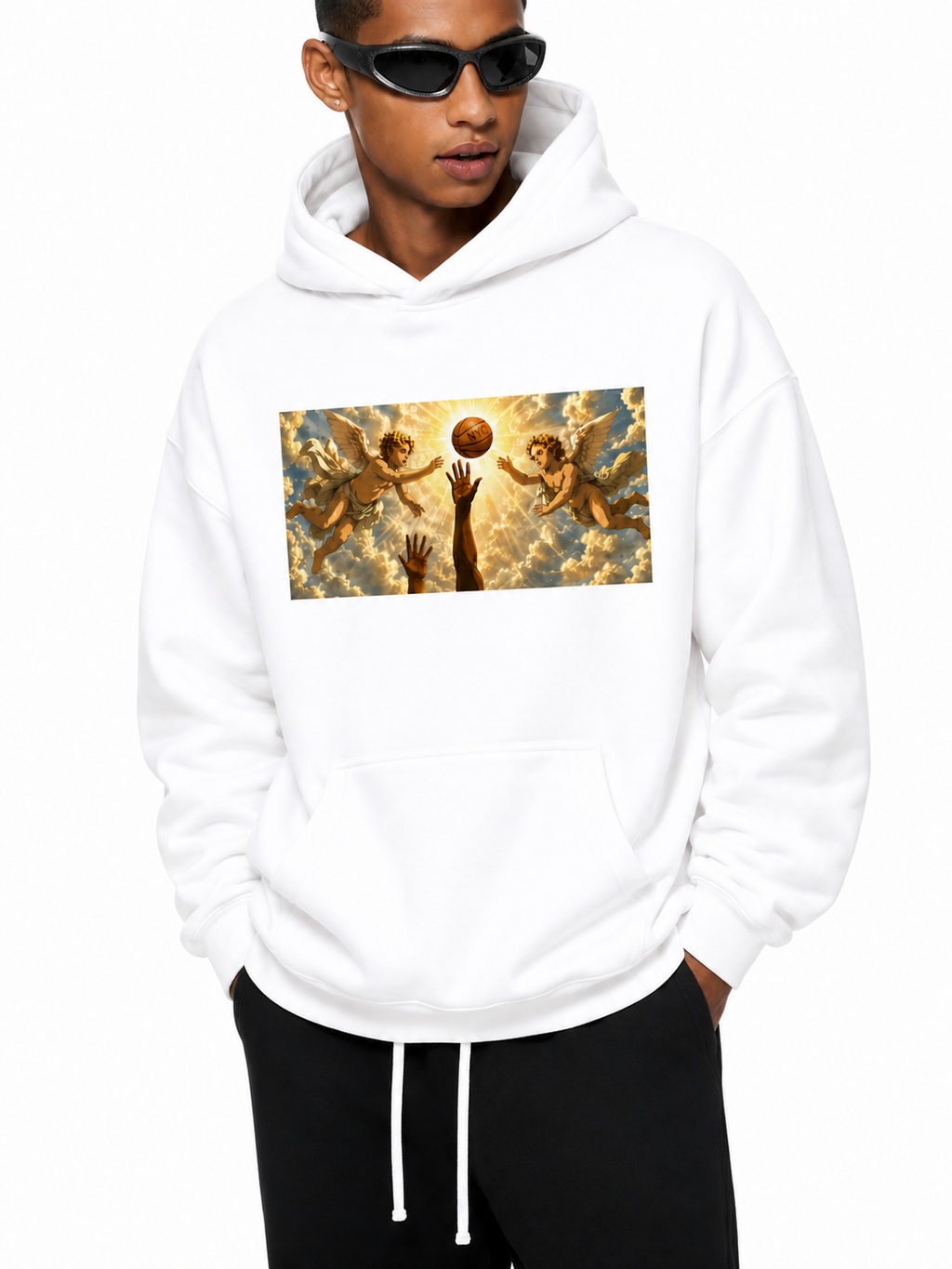 Hand of God Heavenly Anime Art  Oversize Fleeced Hoodie