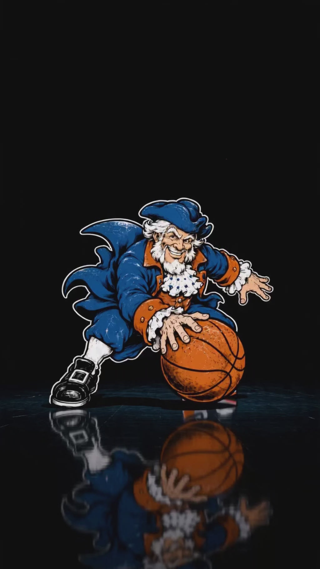Big Apple Basketball Vintage NYC Retro Mascot Tee - Snow Washed Oversized Cotton T-Shirt