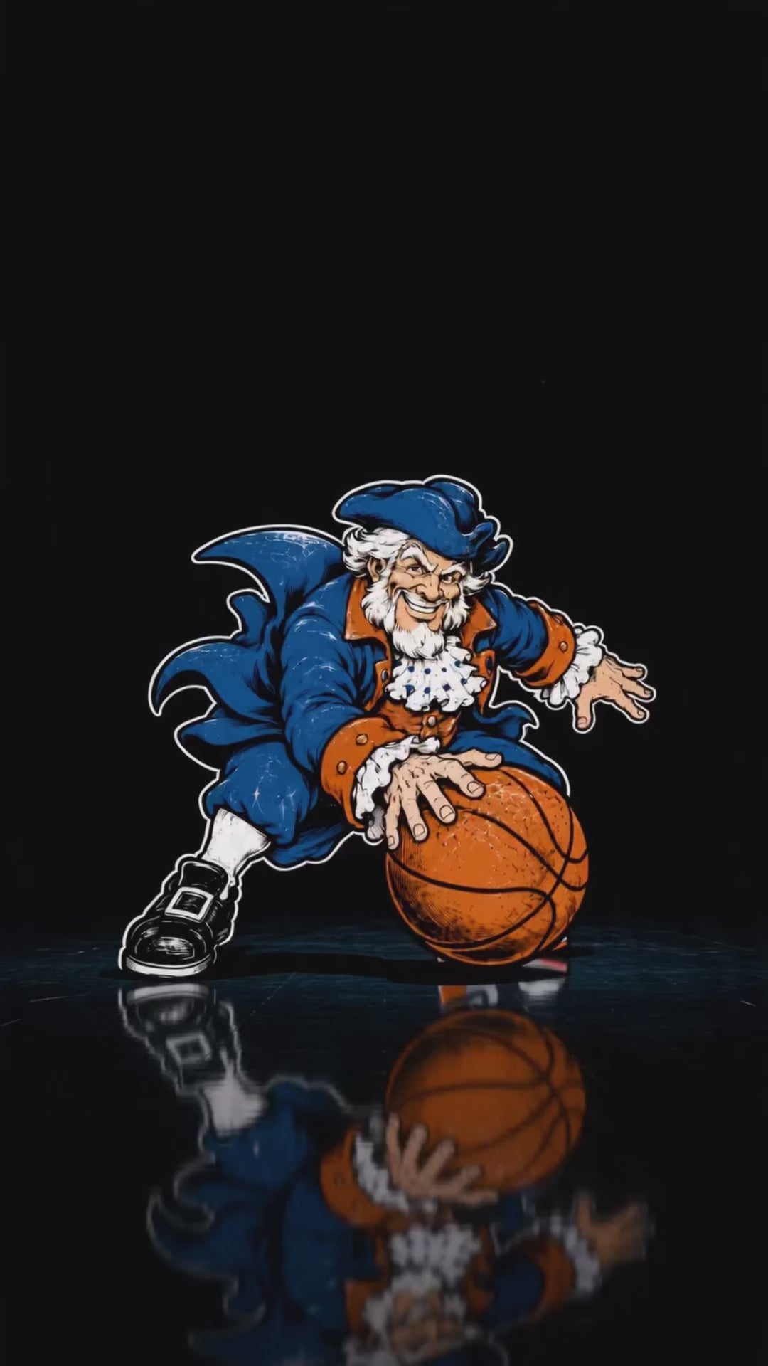 Big Apple Basketball Vintage NYC Retro Mascot Tee - Snow Washed Oversized Cotton T-Shirt