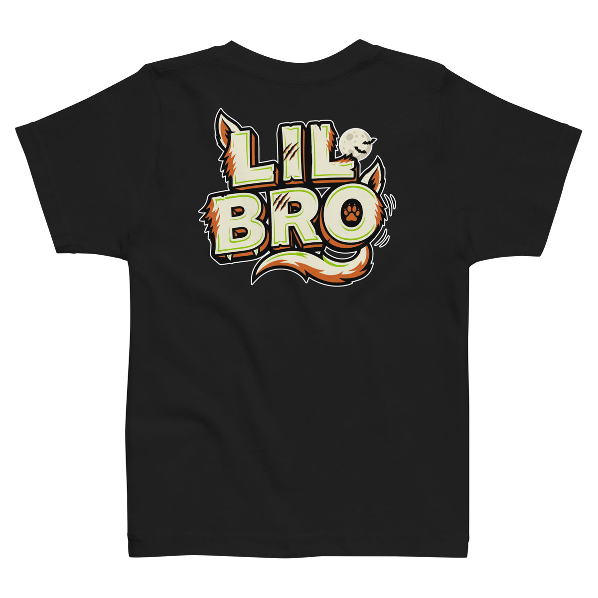 Haunted House Staff Lil Bro “Doorbell Boo Crew” Toddler Jersey T-Shirt with Doorbell Boo Crew front design and matching LIL BRO back graphic for Halloween family outfits