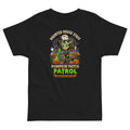 Haunted House Staff Lil Sis “Pumpkin Patch Patrol” Toddler Jersey T-Shirt with Pumpkin Patch Patrol front design and matching LIL SIS back graphic for Halloween family outfits