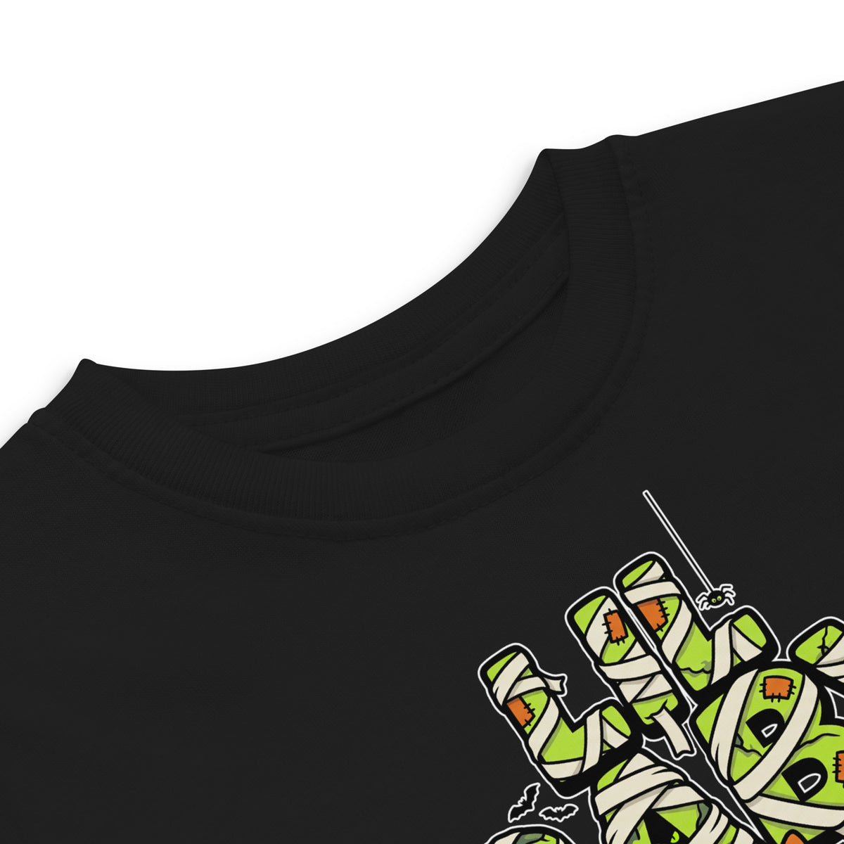 LIL BABY Halloween monster name Toddler Jersey T-Shirt in White with spooky front lettering and blank back
