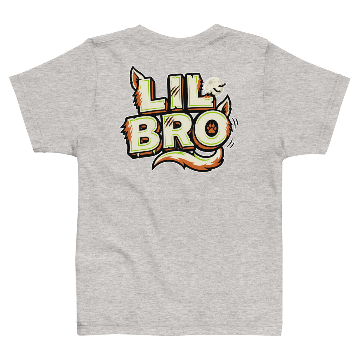 Haunted House Staff Lil Bro “Doorbell Boo Crew” Toddler Jersey T-Shirt with Doorbell Boo Crew front design and matching LIL BRO back graphic for Halloween family outfits