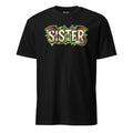 SISTER Halloween monster name Unisex T-Shirt in Black with spooky front lettering and blank back