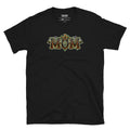 MOM Halloween monster name Unisex T-Shirt in Black with spooky front lettering and blank back