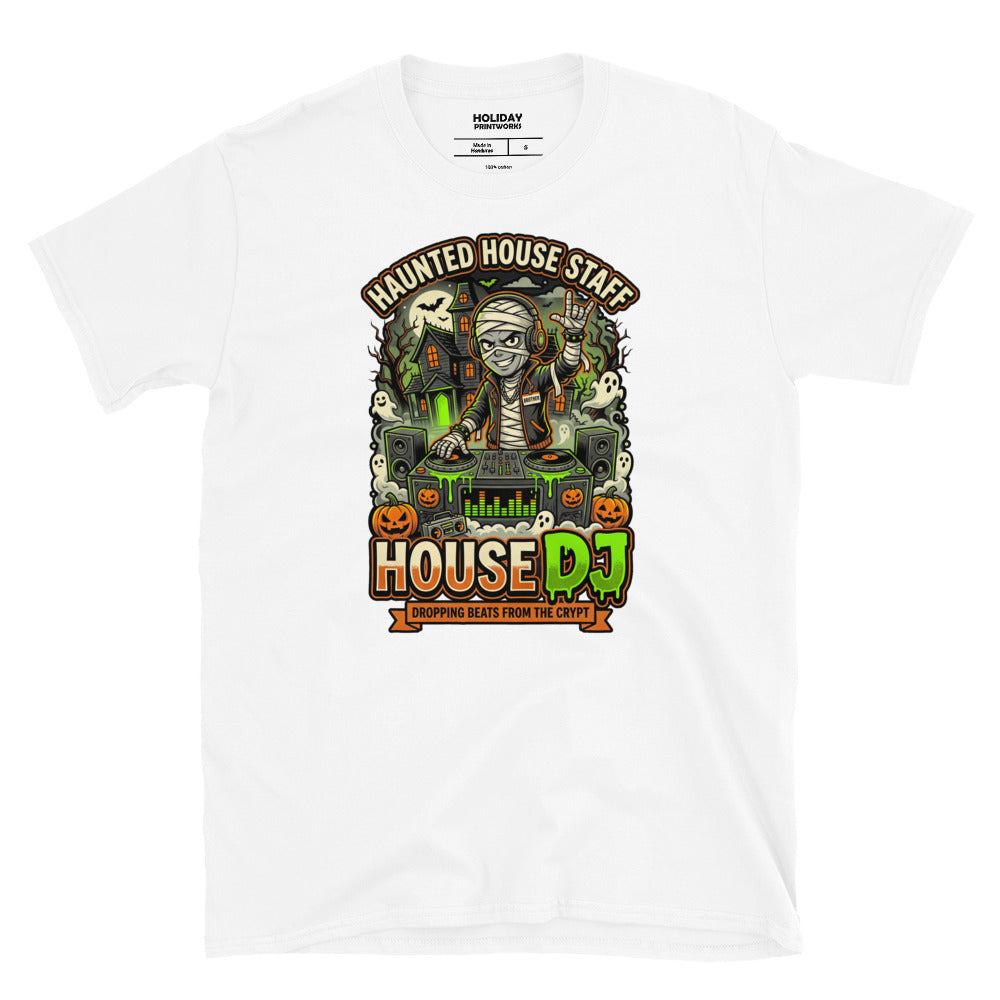 Haunted House Staff Brother “House DJ” Grey Unisex T-Shirt