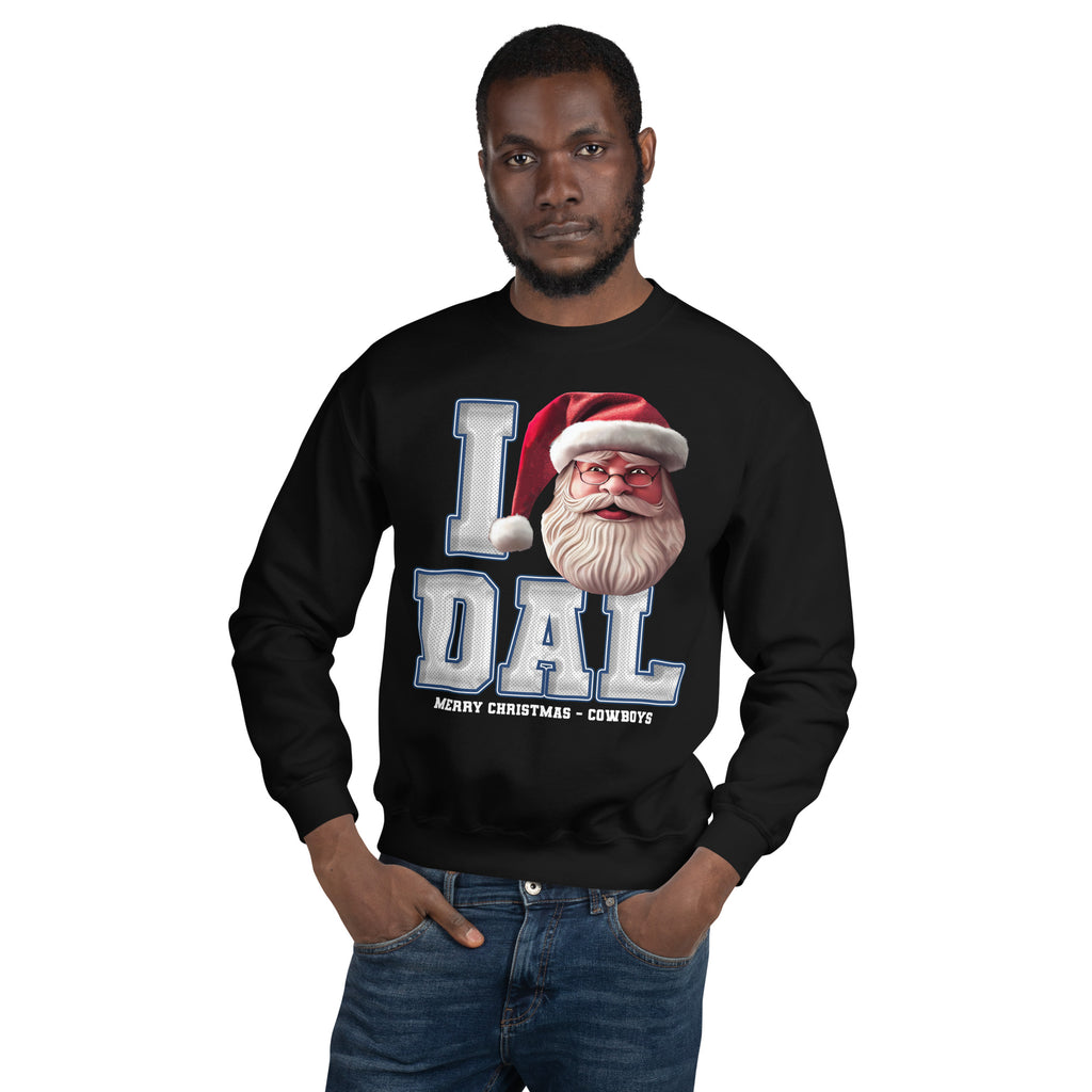 Back/detail view of I DAL Santa — Dallas Football Crewneck Sweatshirt graphic sweatshirt