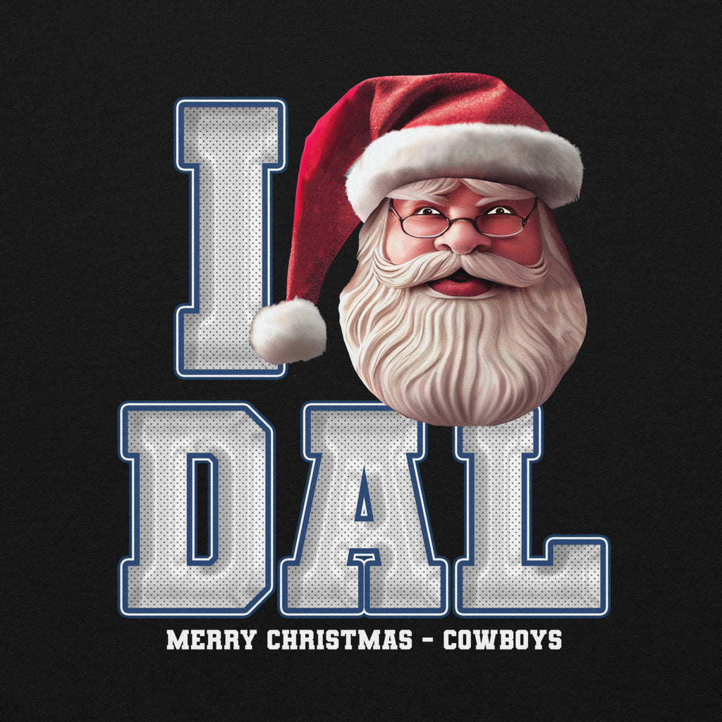 Back/detail view of I DAL Santa — Dallas Football Crewneck Sweatshirt graphic sweatshirt
