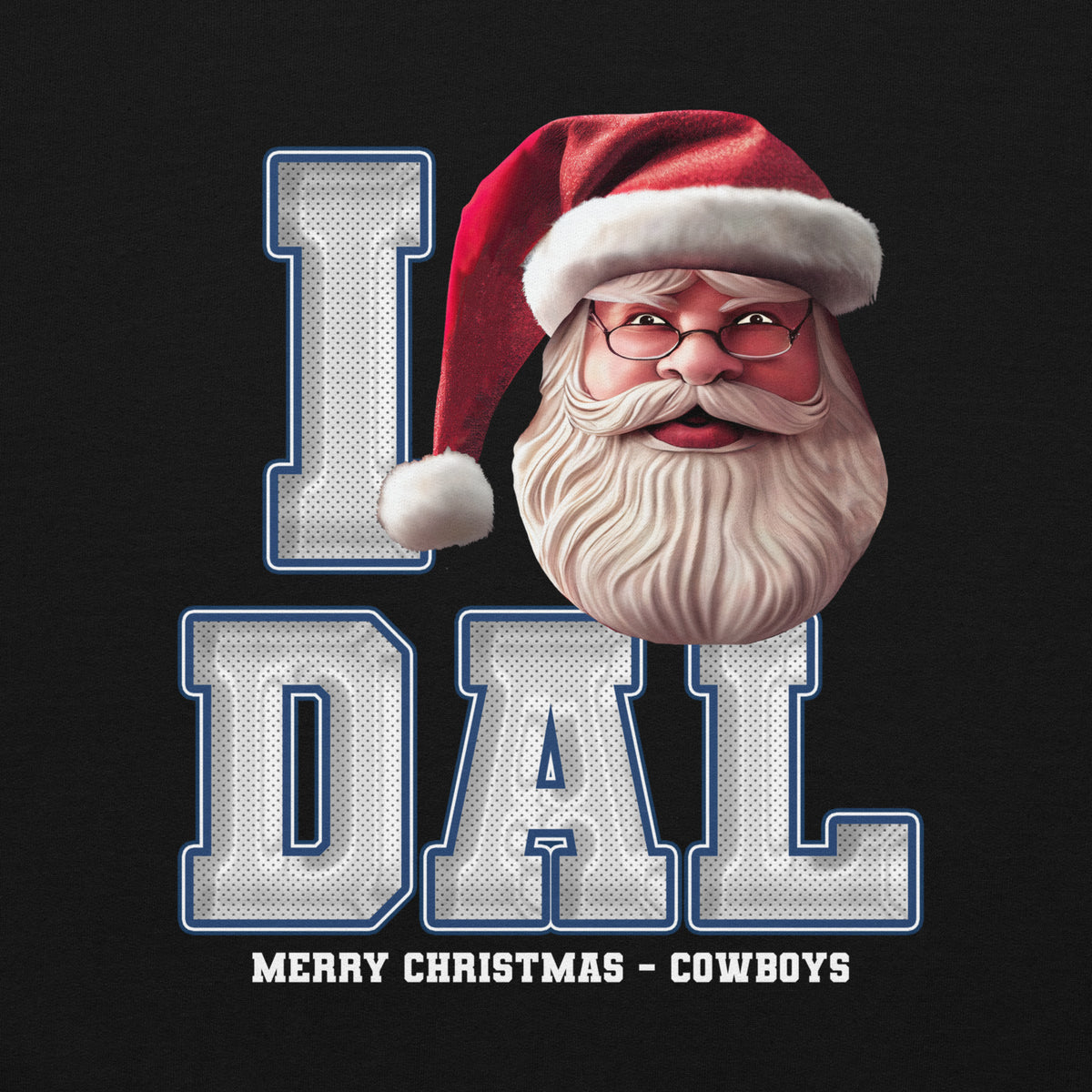 Back/detail view of I DAL Santa — Dallas Football Crewneck Sweatshirt graphic sweatshirt