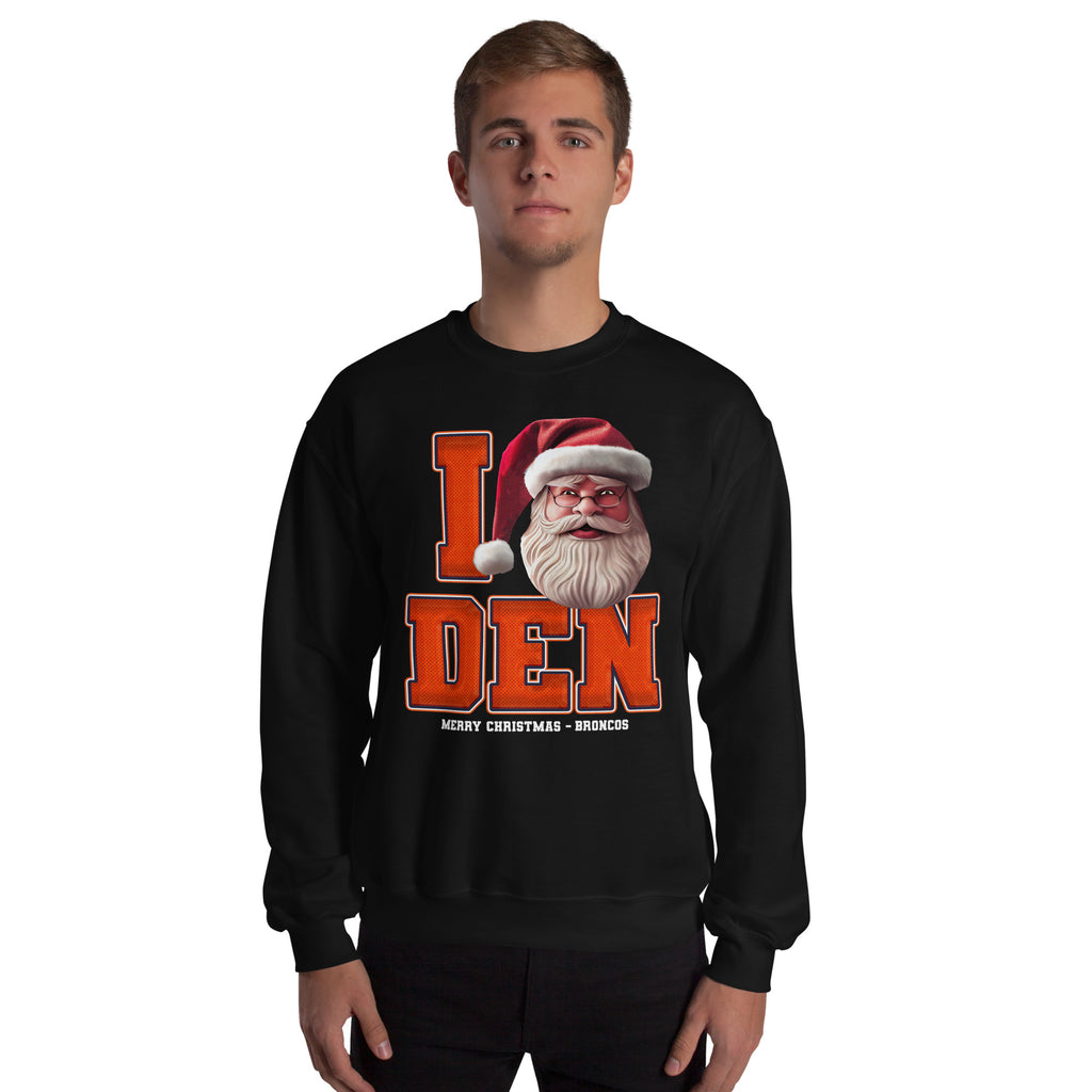 Back/detail view of I DEN Santa — Denver Football Crewneck Sweatshirt graphic sweatshirt