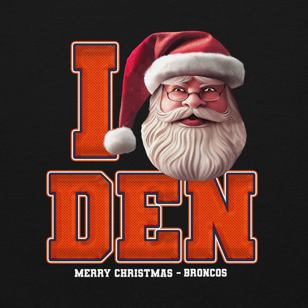 Back/detail view of I DEN Santa — Denver Football Crewneck Sweatshirt graphic sweatshirt