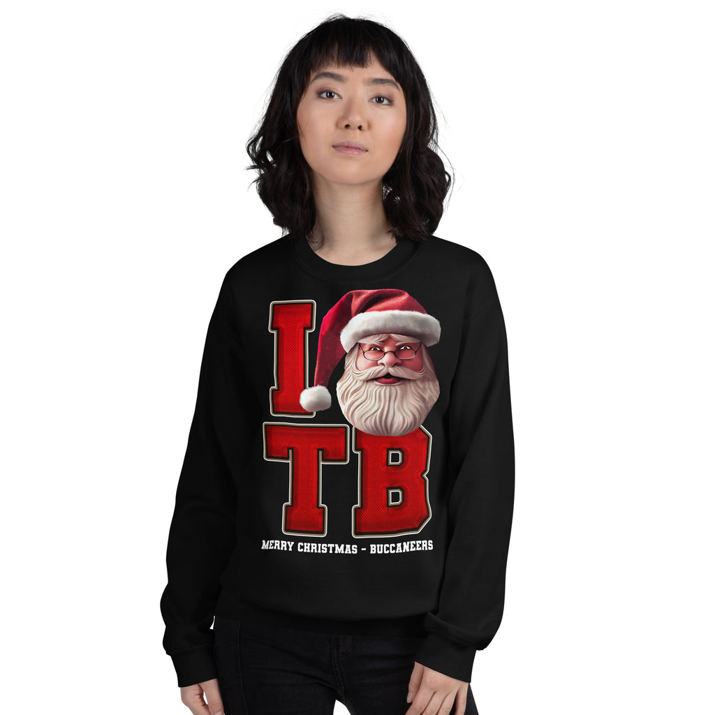 Back/detail view of I TB Santa — Tampa Bay Football Crewneck Sweatshirt graphic sweatshirt