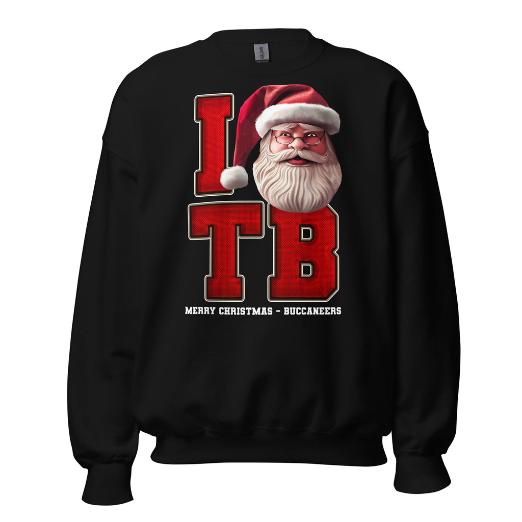 Back/detail view of I TB Santa — Tampa Bay Football Crewneck Sweatshirt graphic sweatshirt