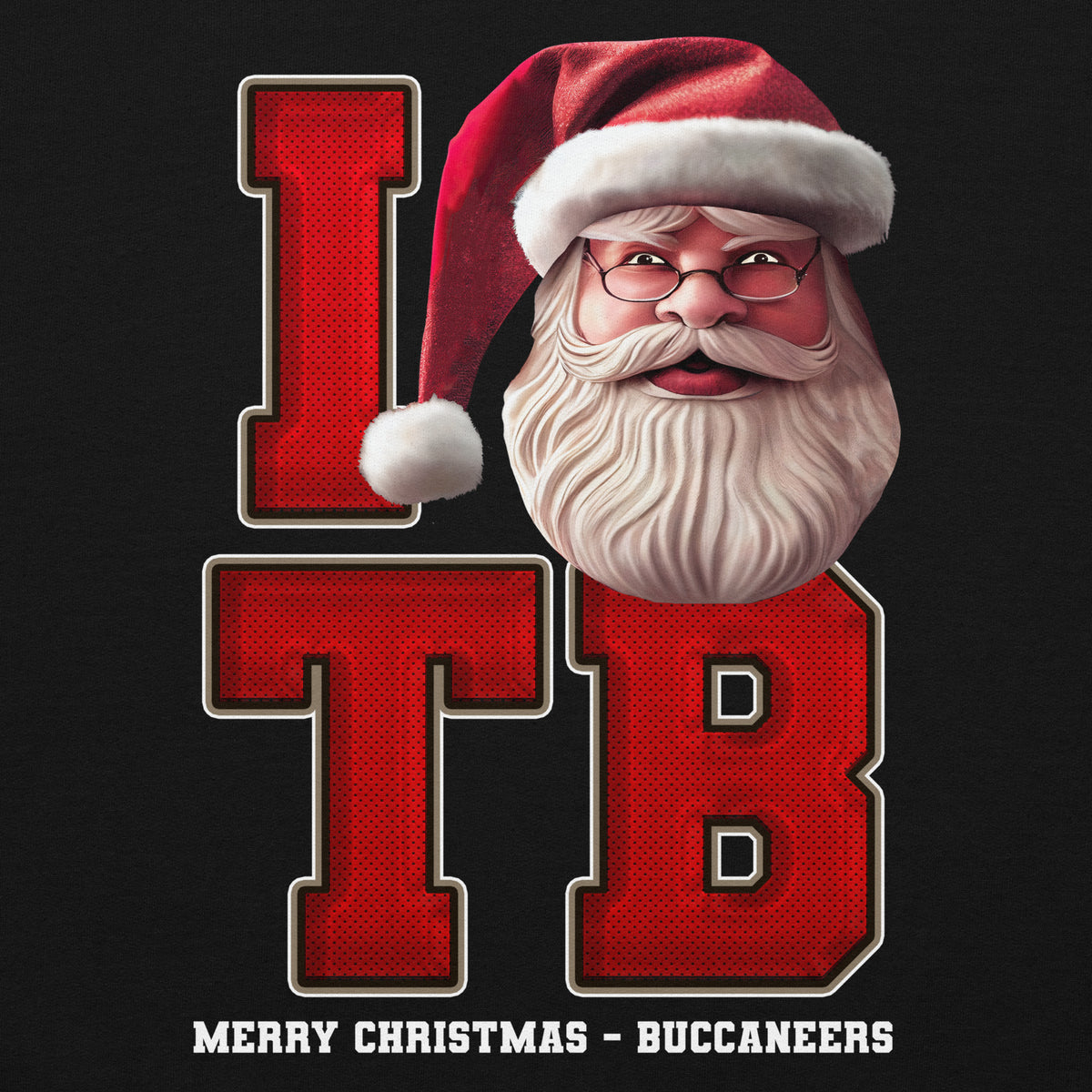 Back/detail view of I TB Santa — Tampa Bay Football Crewneck Sweatshirt graphic sweatshirt