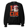 Front/product view of I CIN Santa — Cincinnati Football Crewneck Sweatshirt graphic sweatshirt