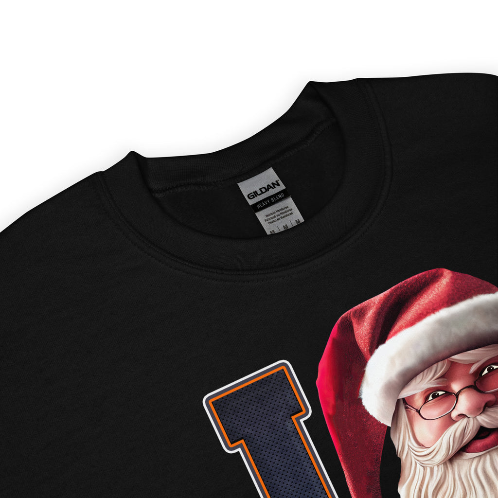 Back/detail view of I CHI Santa — Chicago Football Crewneck Sweatshirt graphic sweatshirt