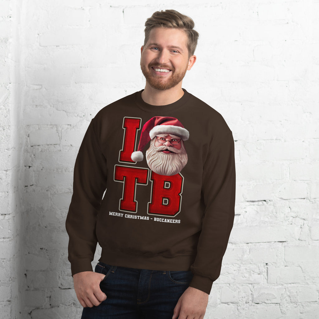 Back/detail view of I TB Santa — Tampa Bay Football Crewneck Sweatshirt graphic sweatshirt