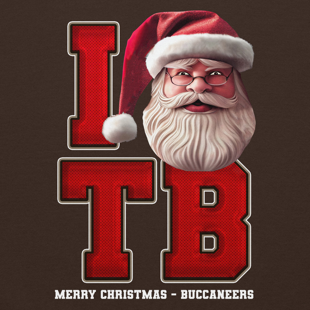 Back/detail view of I TB Santa — Tampa Bay Football Crewneck Sweatshirt graphic sweatshirt