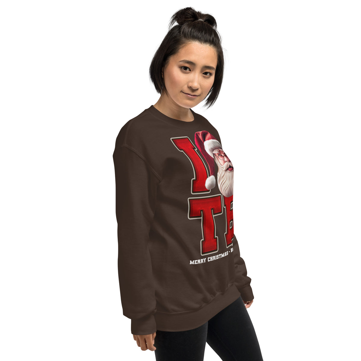 Back/detail view of I TB Santa — Tampa Bay Football Crewneck Sweatshirt graphic sweatshirt