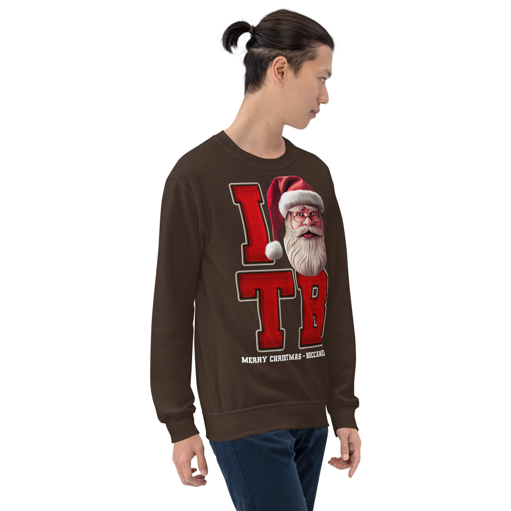Back/detail view of I TB Santa — Tampa Bay Football Crewneck Sweatshirt graphic sweatshirt