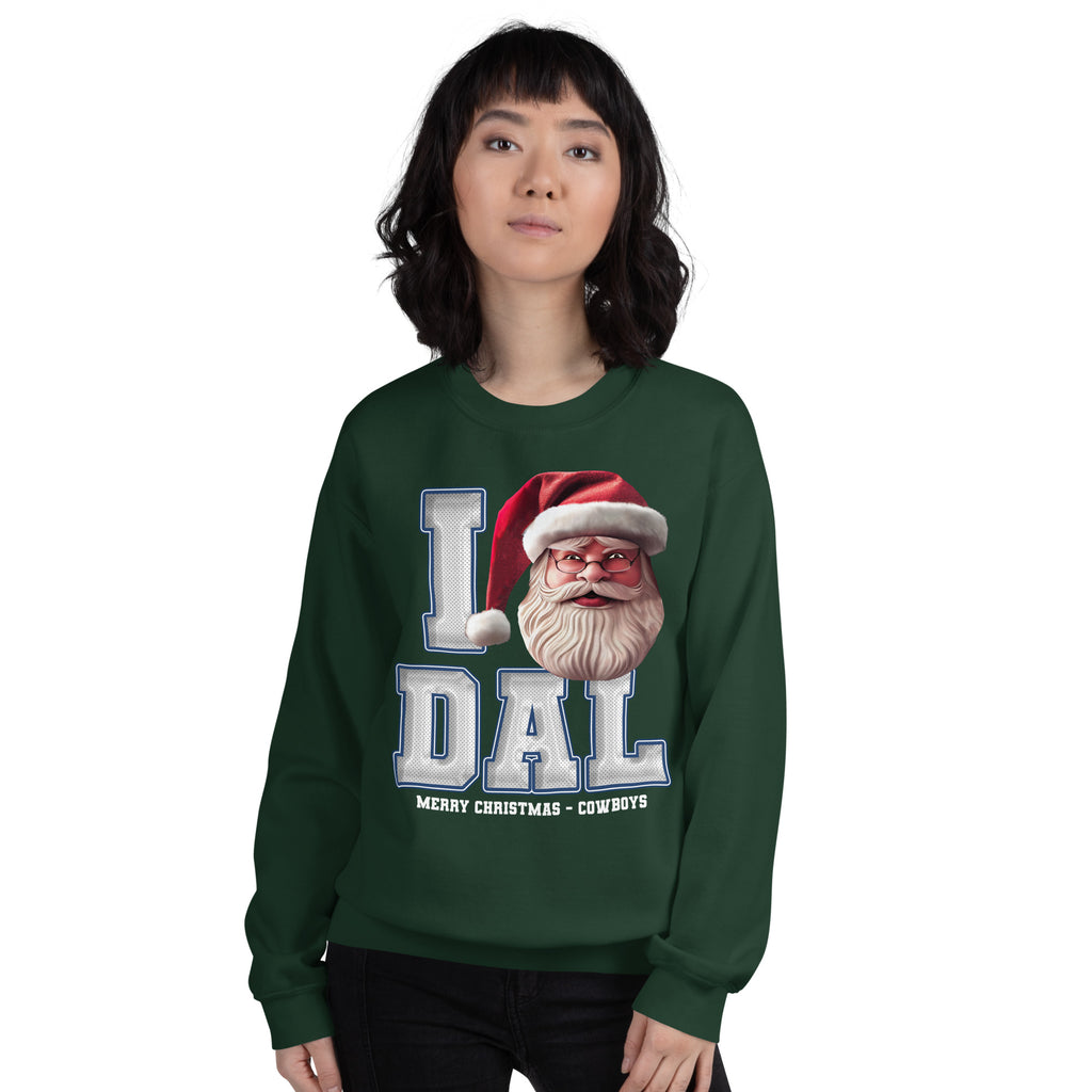 Back/detail view of I DAL Santa — Dallas Football Crewneck Sweatshirt graphic sweatshirt