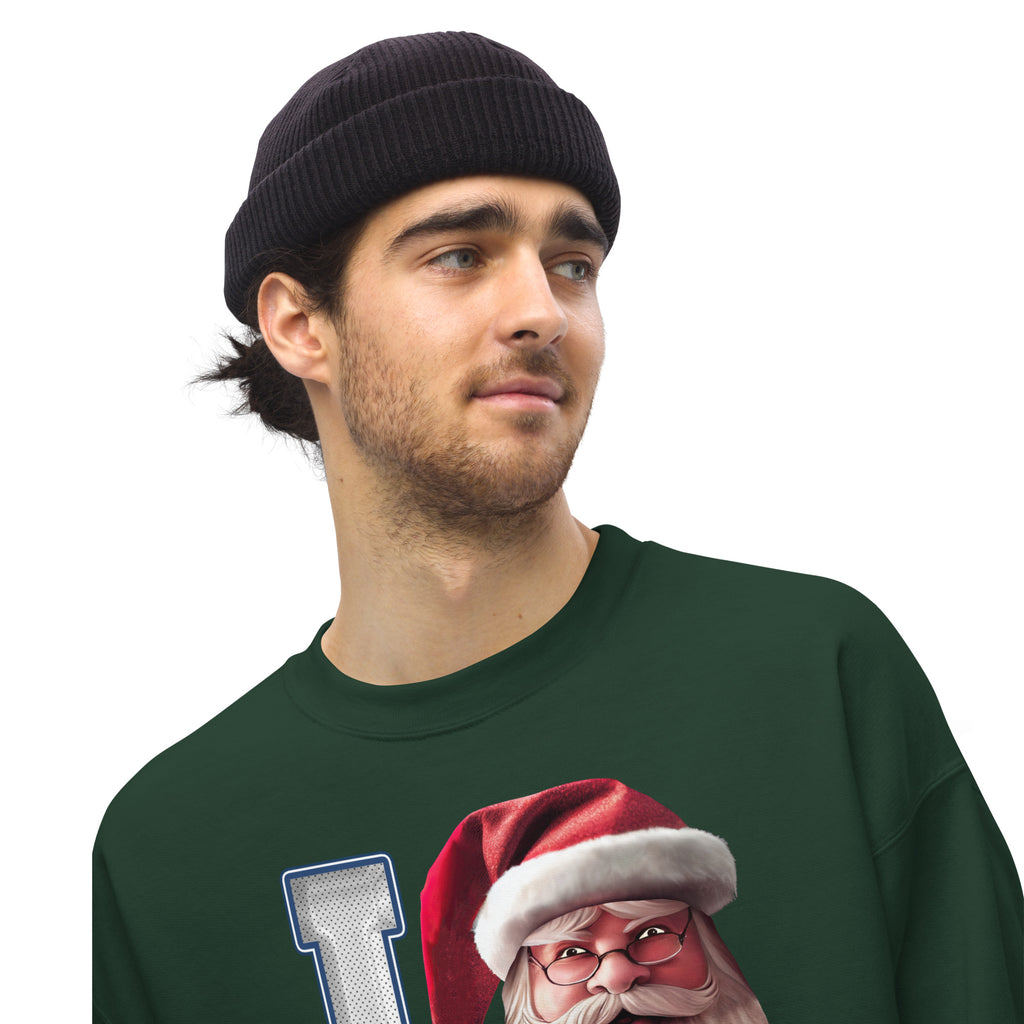 Back/detail view of I DAL Santa — Dallas Football Crewneck Sweatshirt graphic sweatshirt