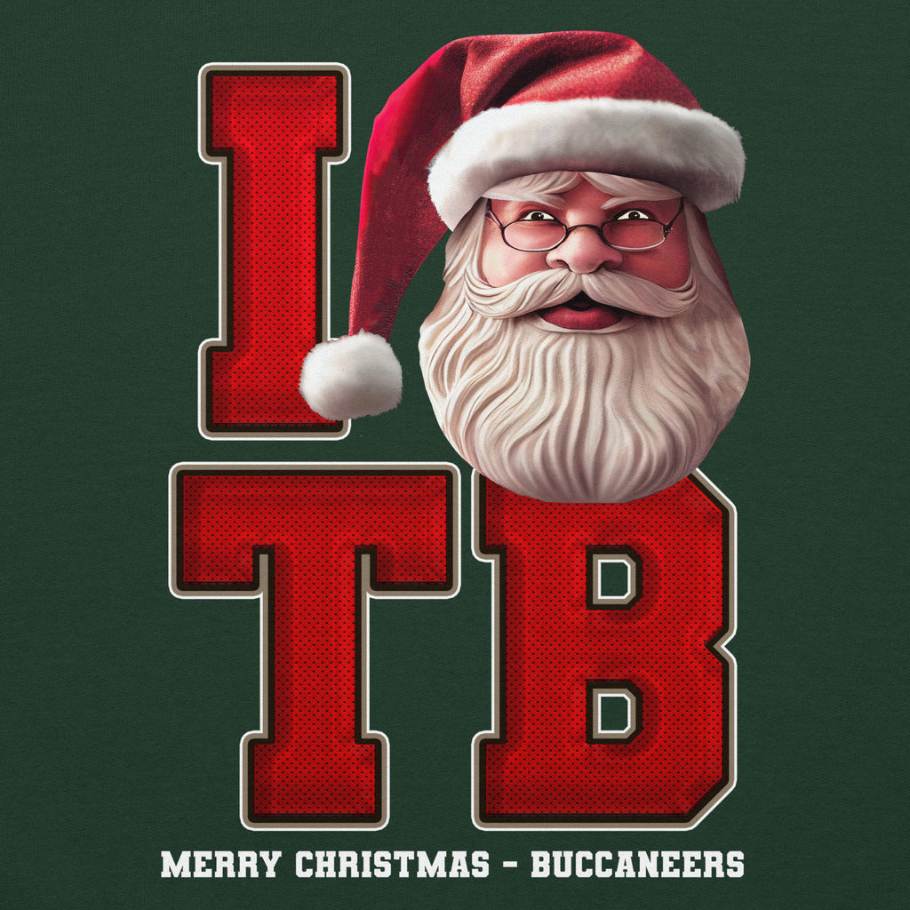 Back/detail view of I TB Santa — Tampa Bay Football Crewneck Sweatshirt graphic sweatshirt