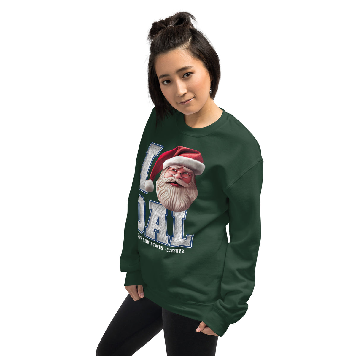 Back/detail view of I DAL Santa — Dallas Football Crewneck Sweatshirt graphic sweatshirt