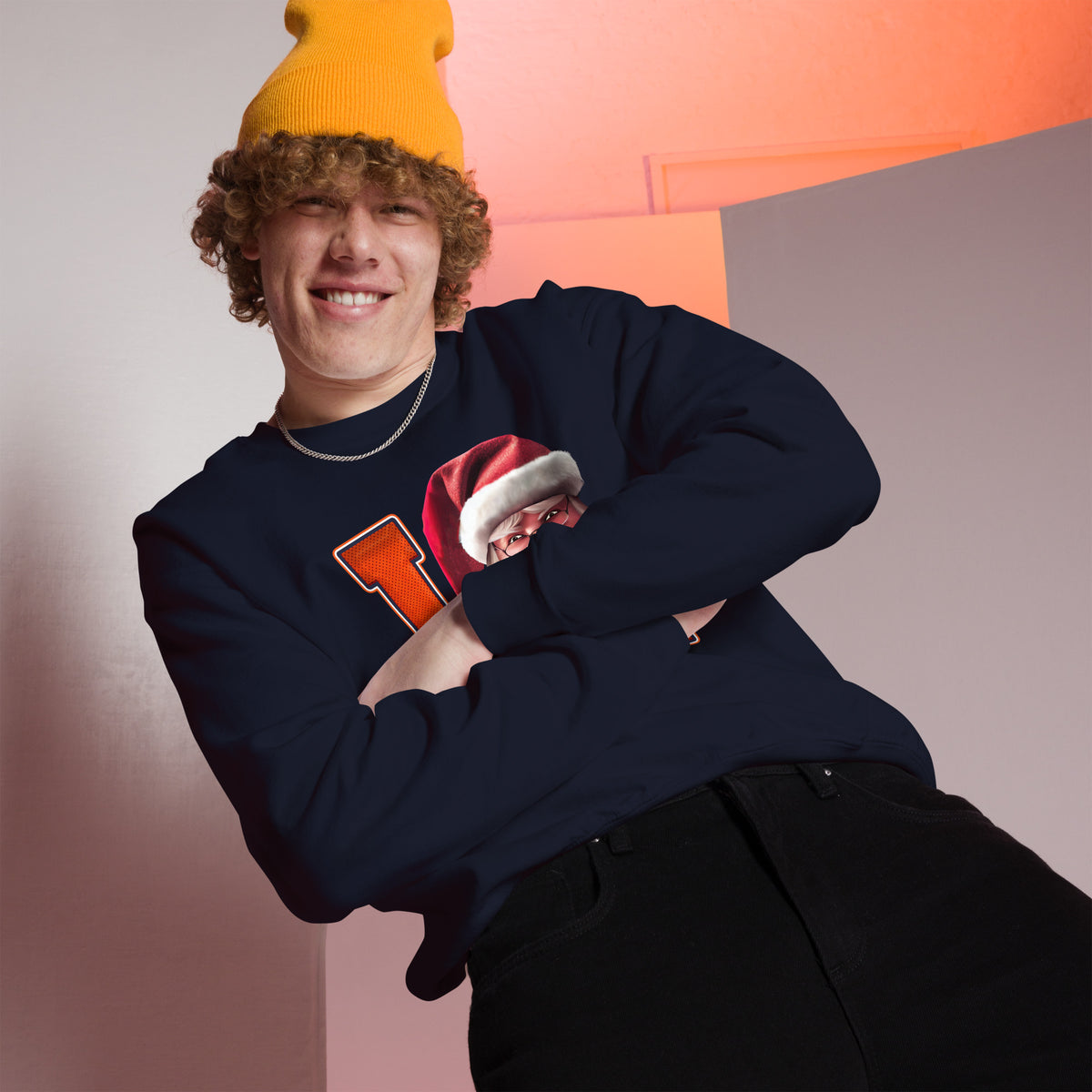 Back/detail view of I DEN Santa — Denver Football Crewneck Sweatshirt graphic sweatshirt
