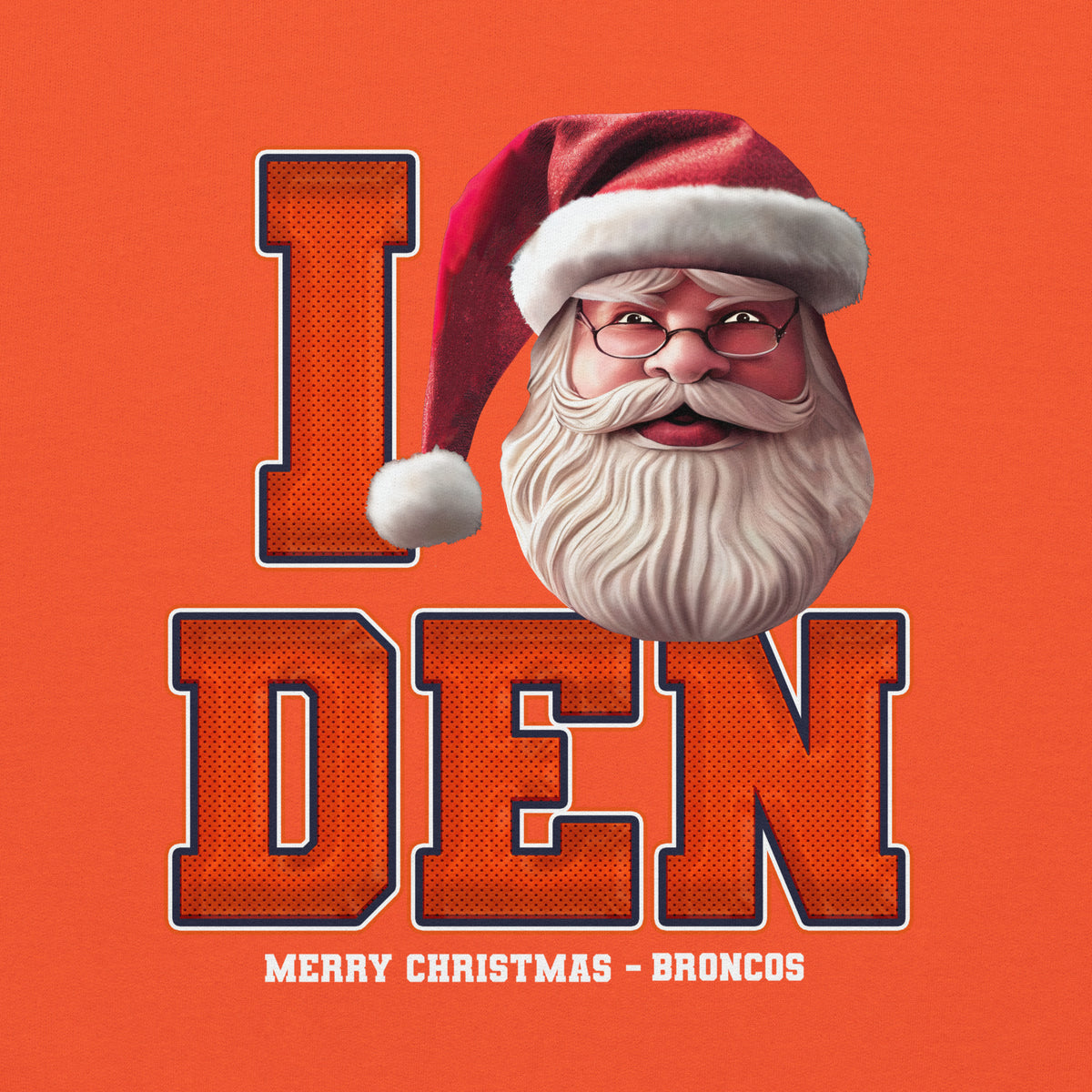 Back/detail view of I DEN Santa — Denver Football Crewneck Sweatshirt graphic sweatshirt