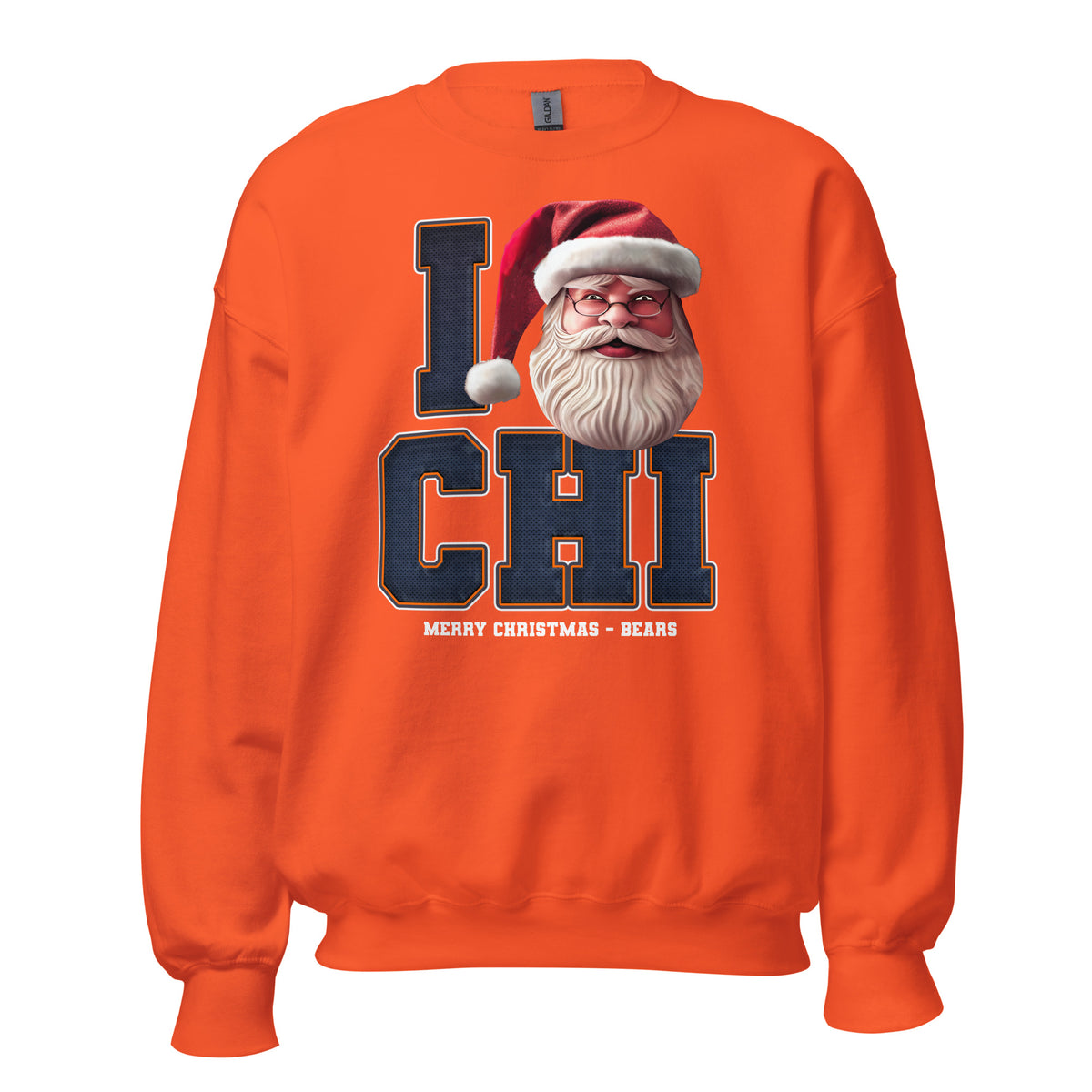 Back/detail view of I CHI Santa — Chicago Football Crewneck Sweatshirt graphic sweatshirt
