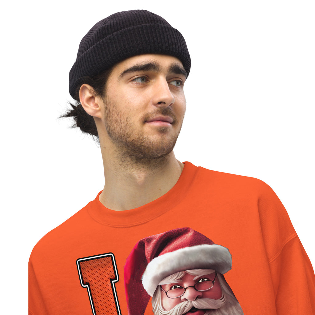 Back/detail view of I CIN Santa — Cincinnati Football Crewneck Sweatshirt graphic sweatshirt