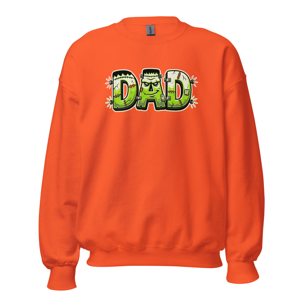 DAD Halloween monster name Unisex Sweatshirt in Black with spooky front lettering and blank back