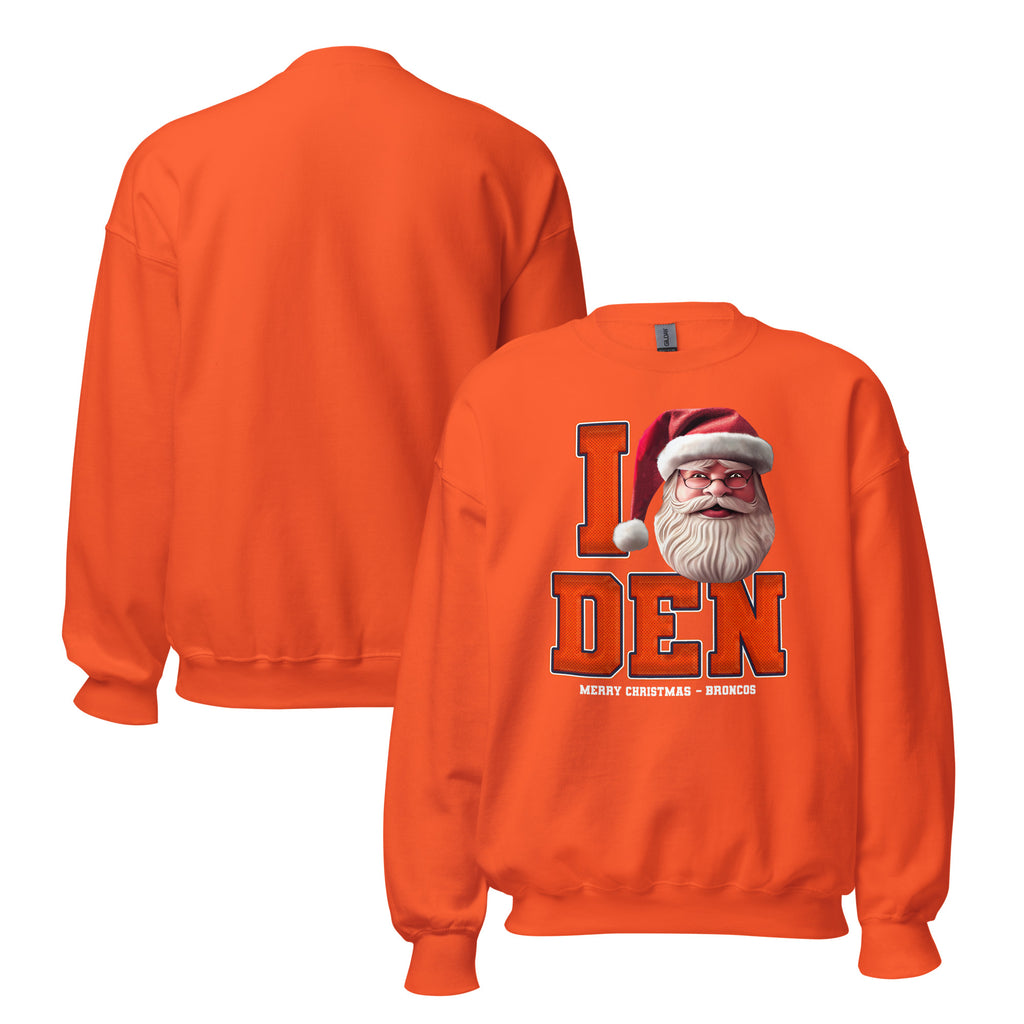 Back/detail view of I DEN Santa — Denver Football Crewneck Sweatshirt graphic sweatshirt