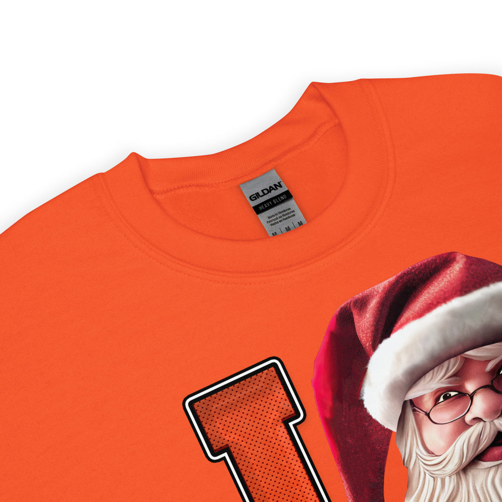 Back/detail view of I CIN Santa — Cincinnati Football Crewneck Sweatshirt graphic sweatshirt