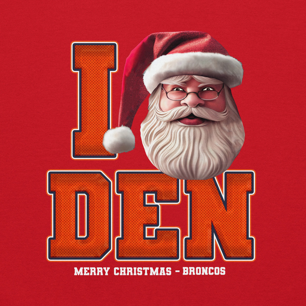 Back/detail view of I DEN Santa — Denver Football Crewneck Sweatshirt graphic sweatshirt