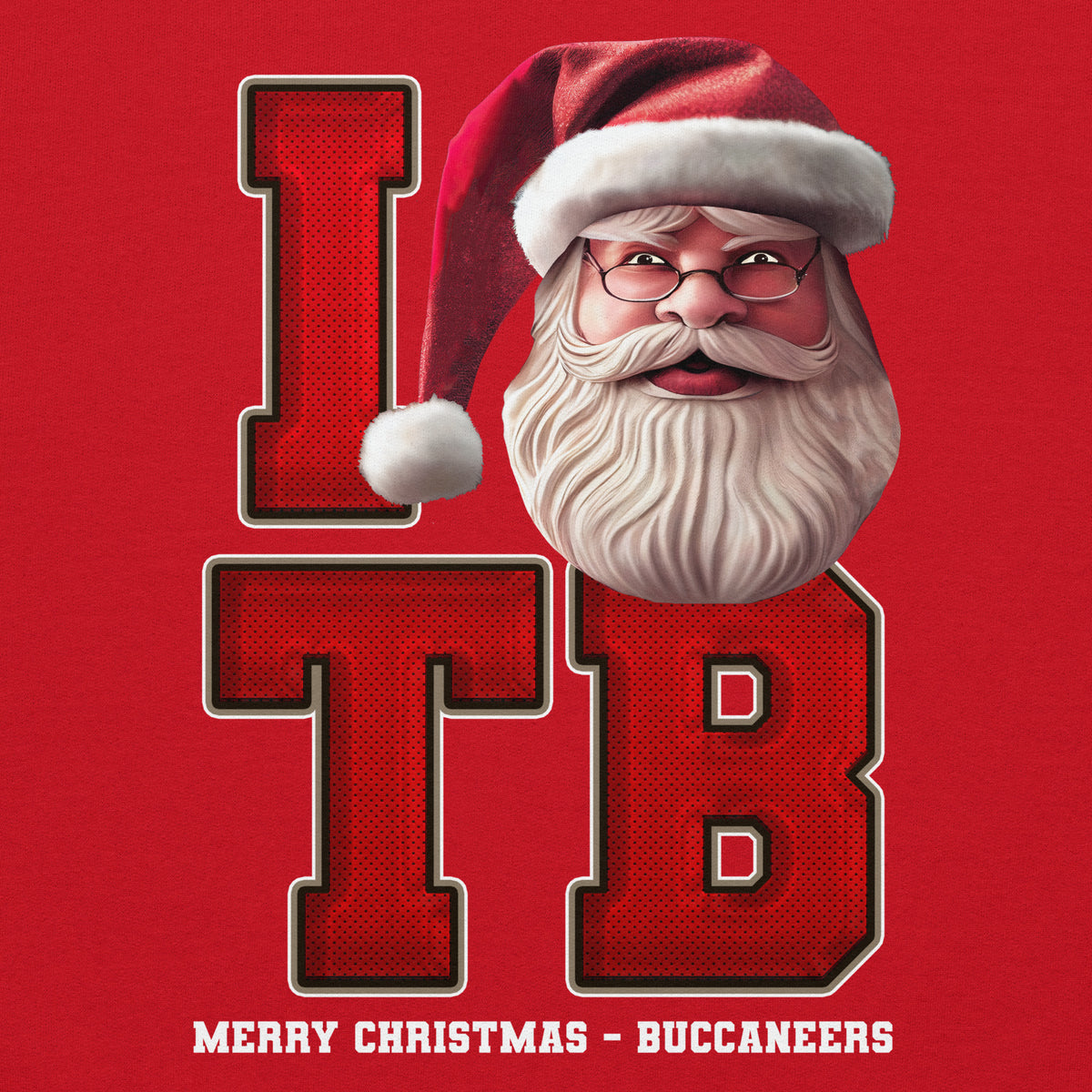 Back/detail view of I TB Santa — Tampa Bay Football Crewneck Sweatshirt graphic sweatshirt