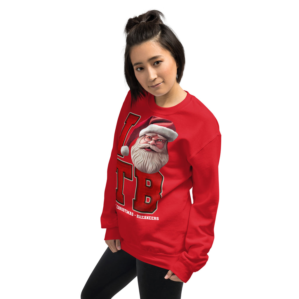 Back/detail view of I TB Santa — Tampa Bay Football Crewneck Sweatshirt graphic sweatshirt